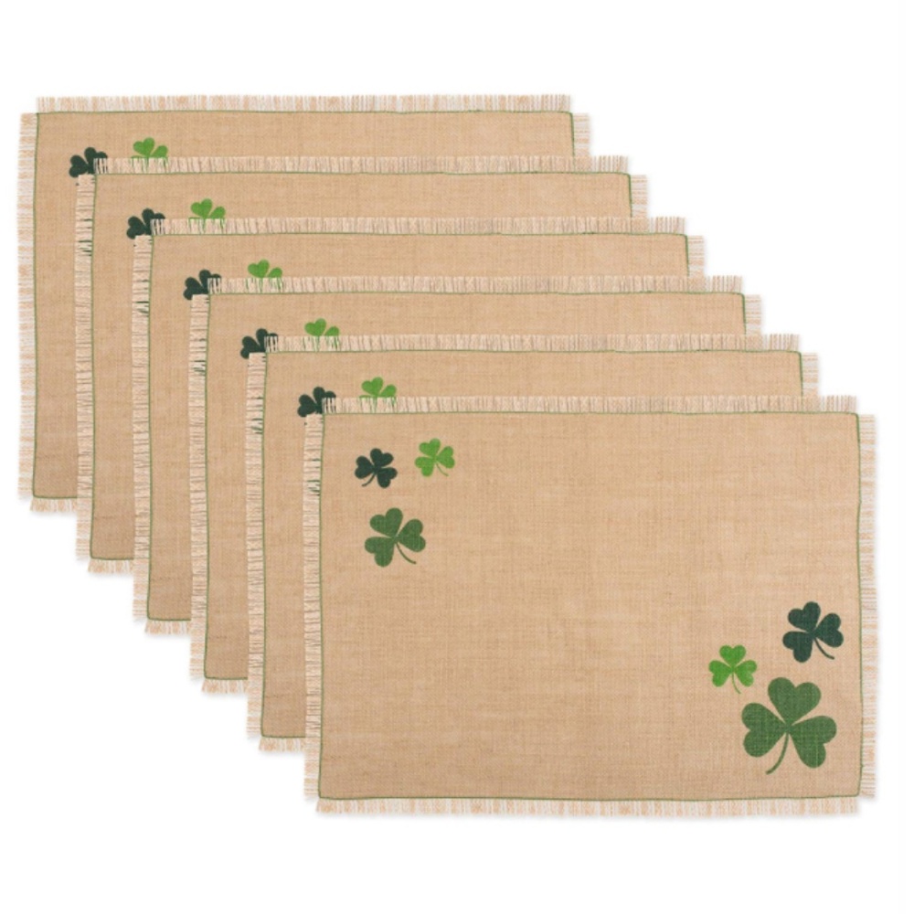 Design Imports Shamrock Jute Placemat, Set of 6 - Tan
